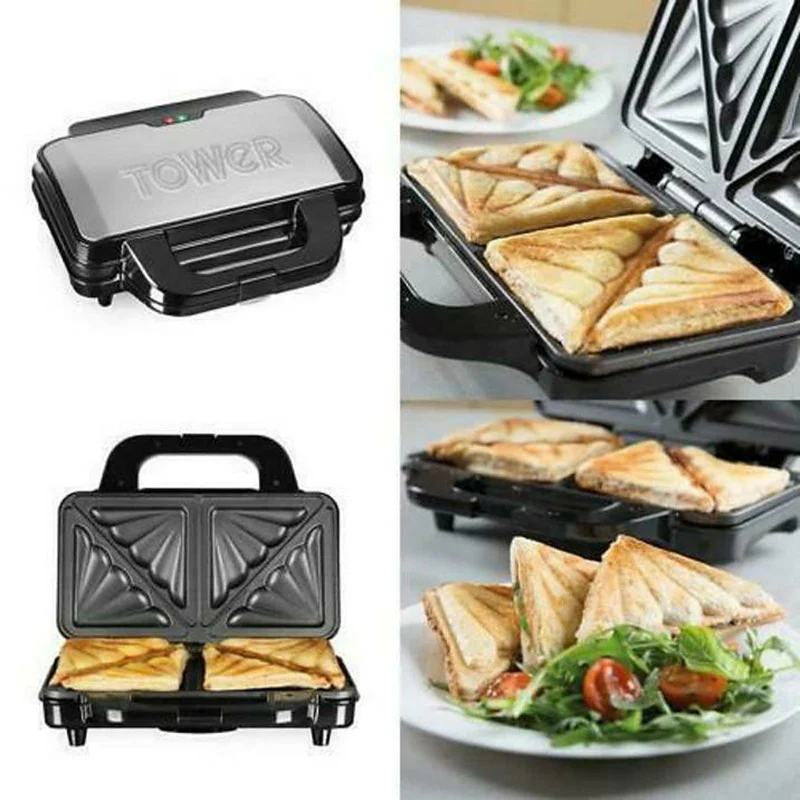 Tower 900W Deep Fill Sandwich Maker - Stainless Steel | T27031PD - Image 3