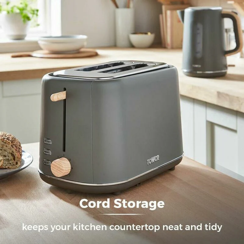 Tower Scandi 800W 2 Slice Toaster - Grey | T20027G - Image 3