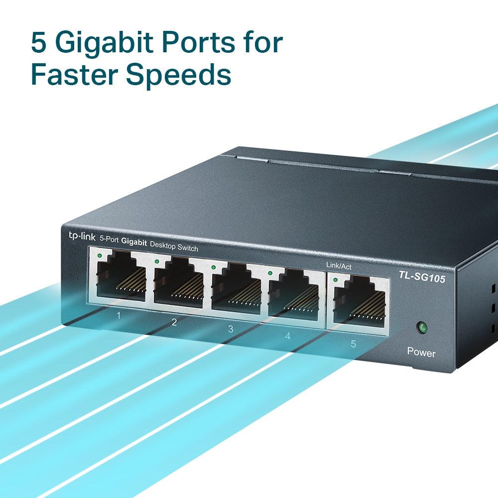 TP-Link 1000Mbps 5 Port Desktop Switch - Black | TL-SG105 - Image 7