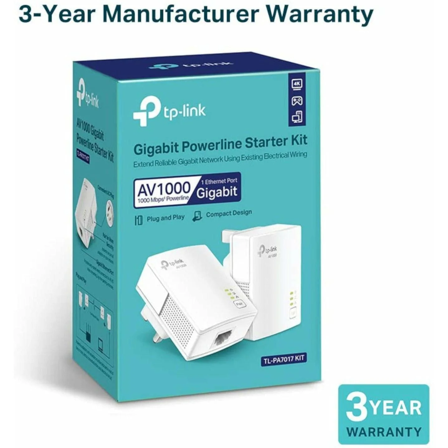 TP-Link AV1000 Gigabit Powerline Starter Kit - White | TL-PA7017 KIT - Image 10