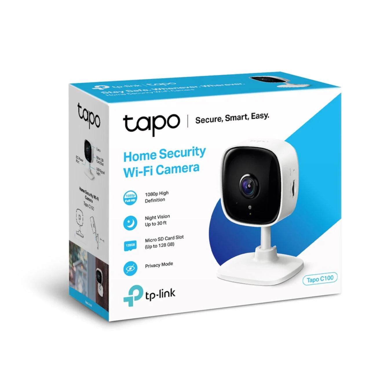 TP-Link Tapo C100 Home Security Wi-Fi Camera - White | TAPOC100 - Image 3