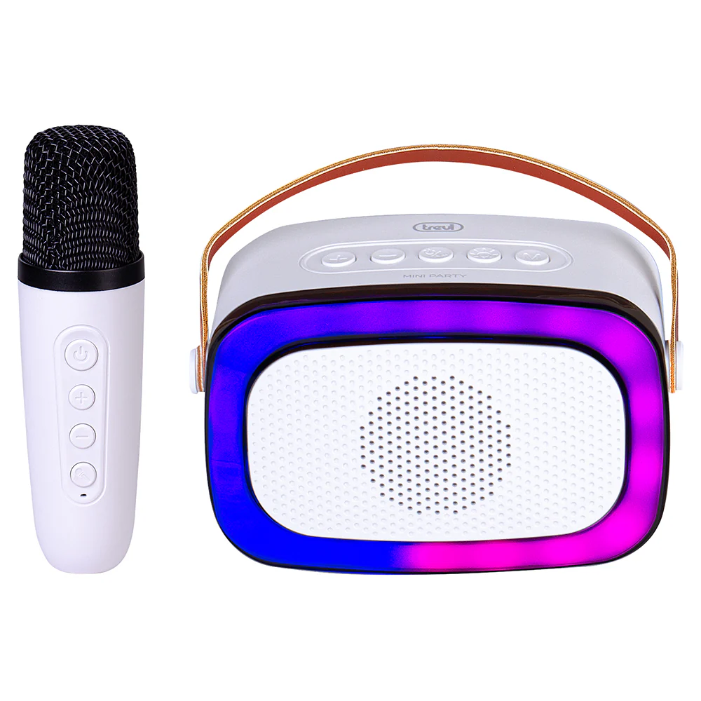 Trevi Mini Portable Karaoke Speaker with Microphone - White | 40349