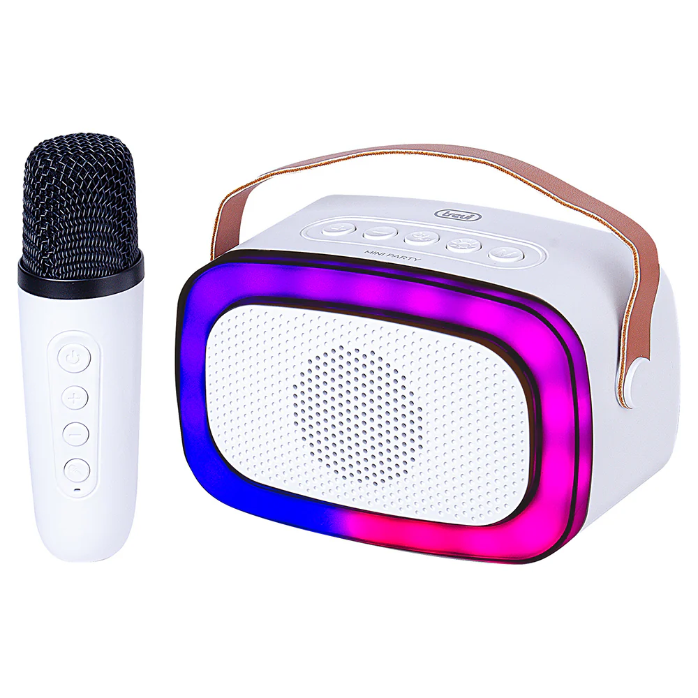 Trevi Mini Portable Karaoke Speaker with Microphone - White | 40349 - Image 2