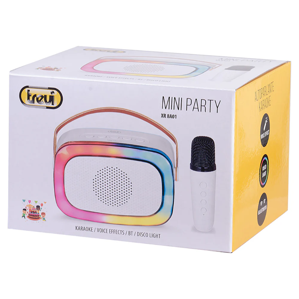 Trevi Mini Portable Karaoke Speaker with Microphone - White | 40349 - Image 3