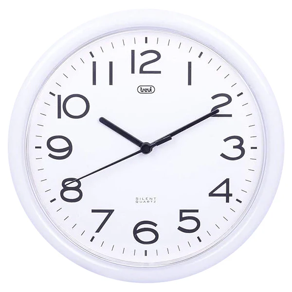 Trevi OM 3301 24CM Quartz Wall Clock with Silent Sweep Movement - White | 010472