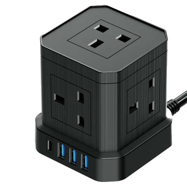 Ultrapower Mini Power Tower with USB & Type-C Port Adapter - Black | TRE05B
