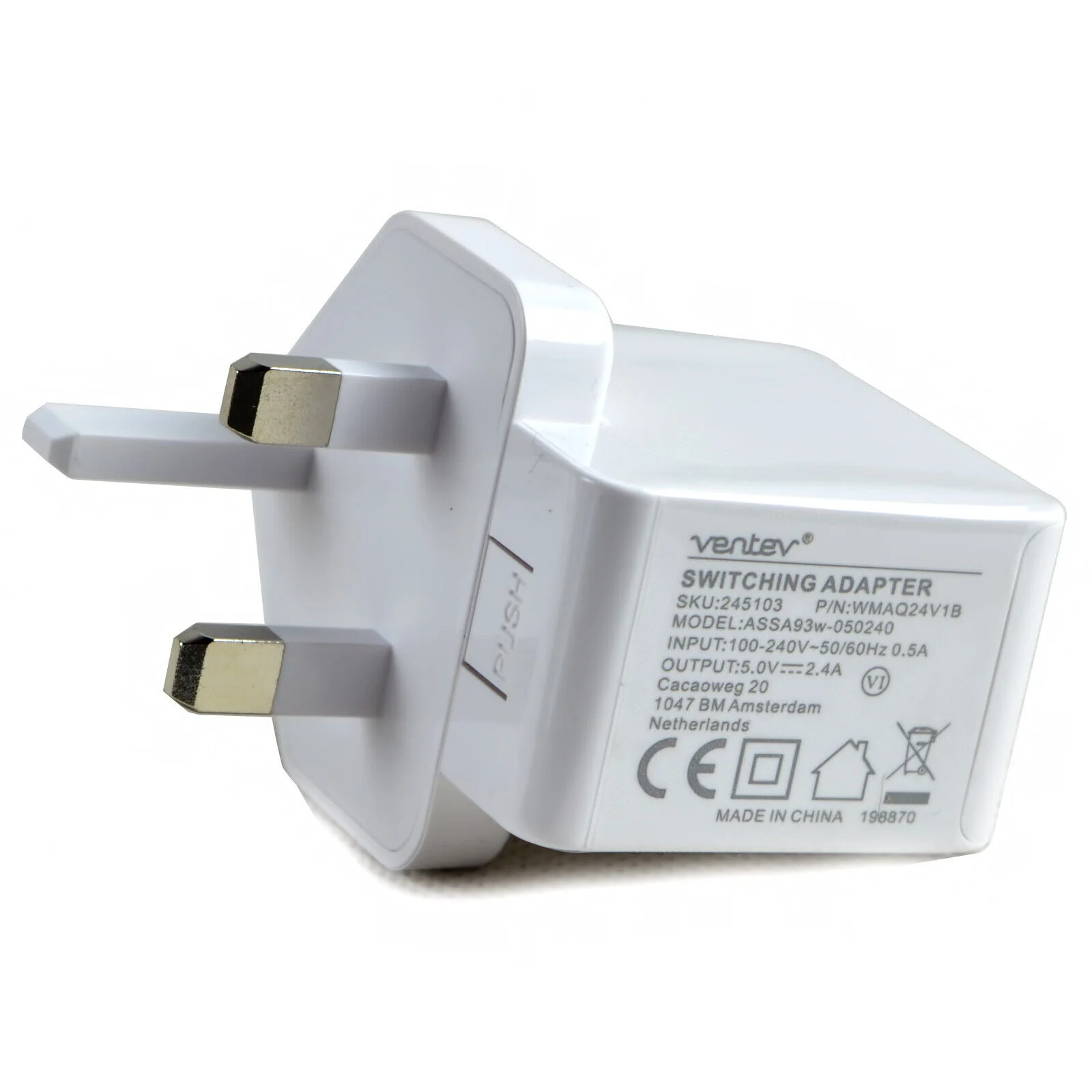 Ventev Essential 10W Wireless Bundle with 12W Plug & Type-C Cable Charger - White | 751791 - Image 3