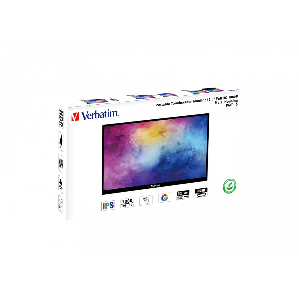 Verbatim 15.6" Full HD Portable Touchscreen Monitor - Black | 114-49592 - Image 11