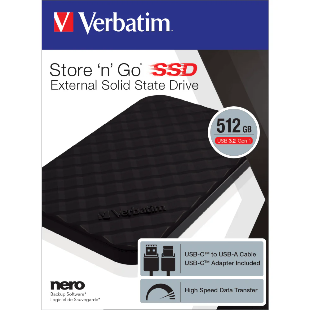 Verbatim Store 'n' Go 512GB 3.2 Gen 1 USB Portable SSD - Black | 53250 - Image 10