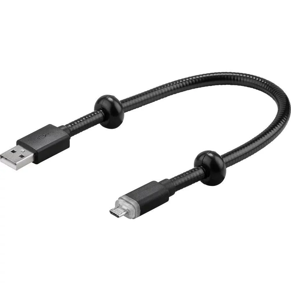 Wentronic Goobay Gooseneck 0.3m Micro USB Charging & Synchronise Cable - Black | 54603