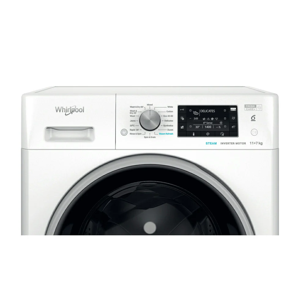 Whirlpool 11KG/7KG 1351RPM Freestanding Washer Dryer - White | FFWDD1174489BSVUK - Image 6