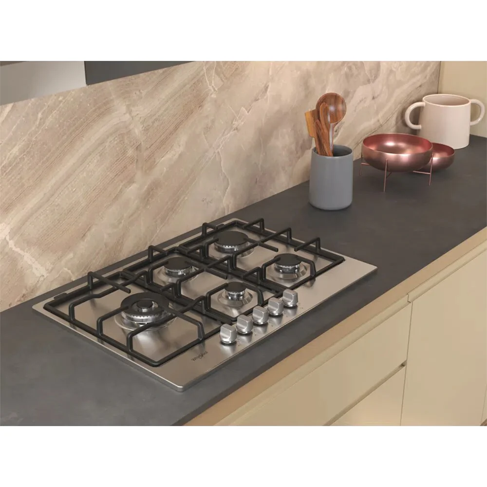 Whirlpool 75CM 5 Zone Gas Hob - Stainless Steel | TGML 761 IX R - Image 3