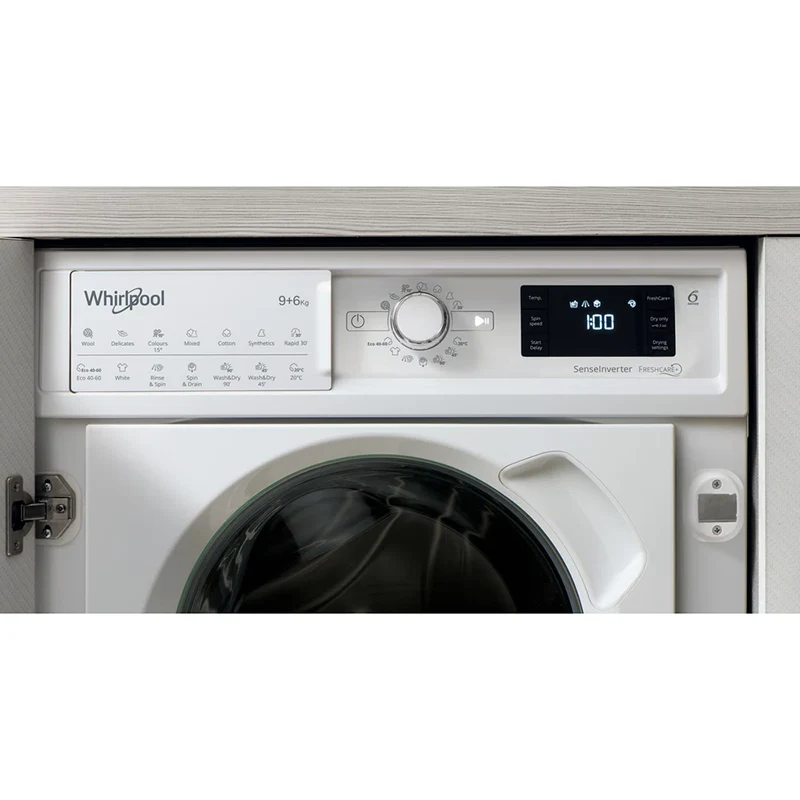 Whirlpool 9KG/6KG 1400RPM Built-In Washer Dryer - White | BIWDWG961485UK - Image 10