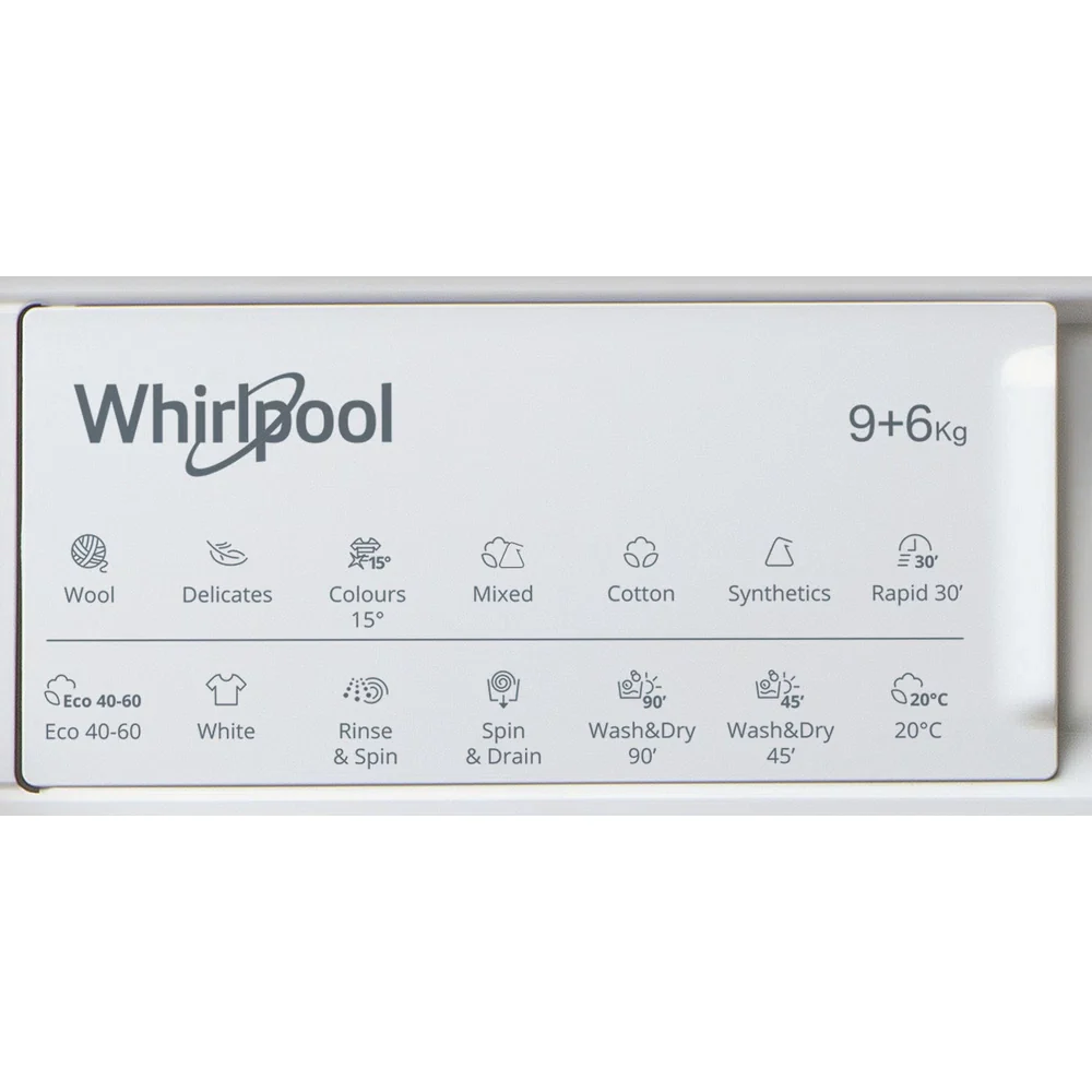 Whirlpool 9KG/6KG 1400RPM Built-In Washer Dryer - White | BIWDWG961485UK - Image 11