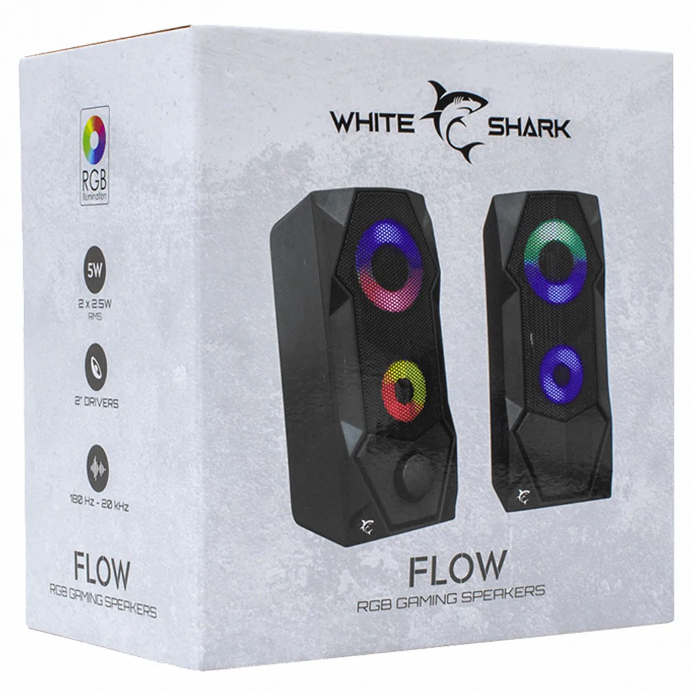 White Shark 2.0 Stereo Speakers - Black | FLOW - Image 5