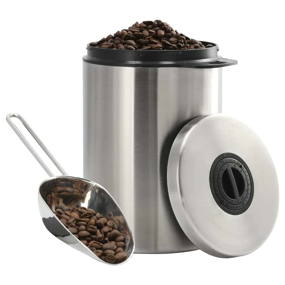 Xavax 1KG Stainless Steel Coffee Bean Tin With Scoop - Silver | 422651