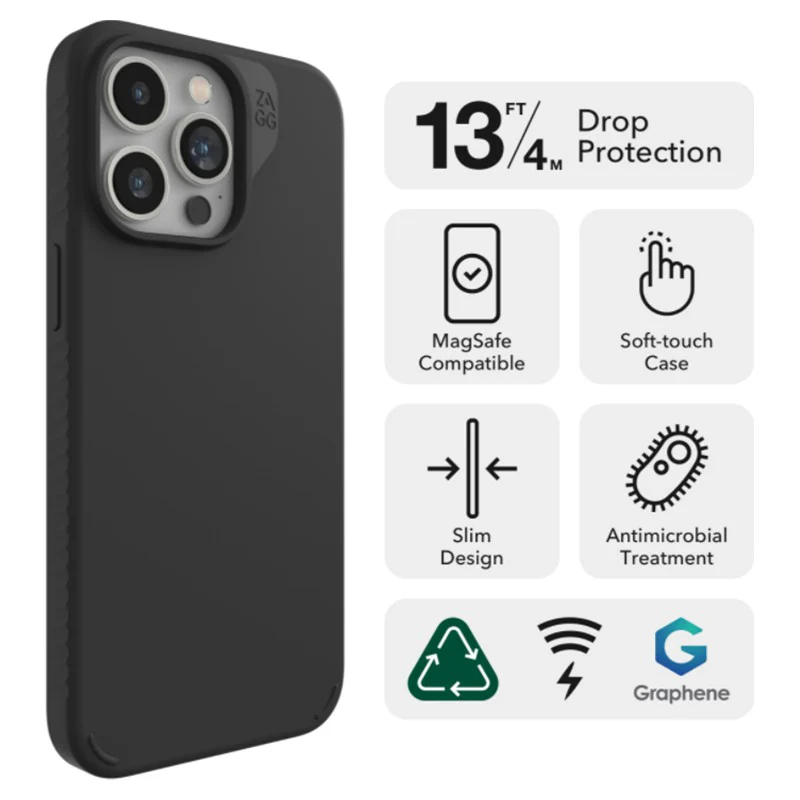 Zagg Manhattan Snap Case For iPhone 15 Pro - Black | 702312678 - Image 5