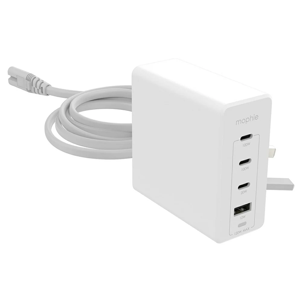 Zagg Mophie 120W Fast Charging USB Ports Wired Adapter - White | 409909310 - Image 3