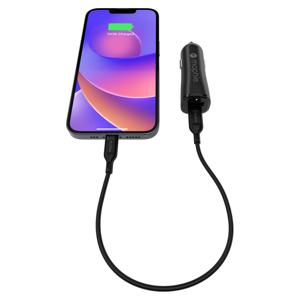 Zagg Mophie 12W USB Car Charger - Black | 409911858 - Image 8