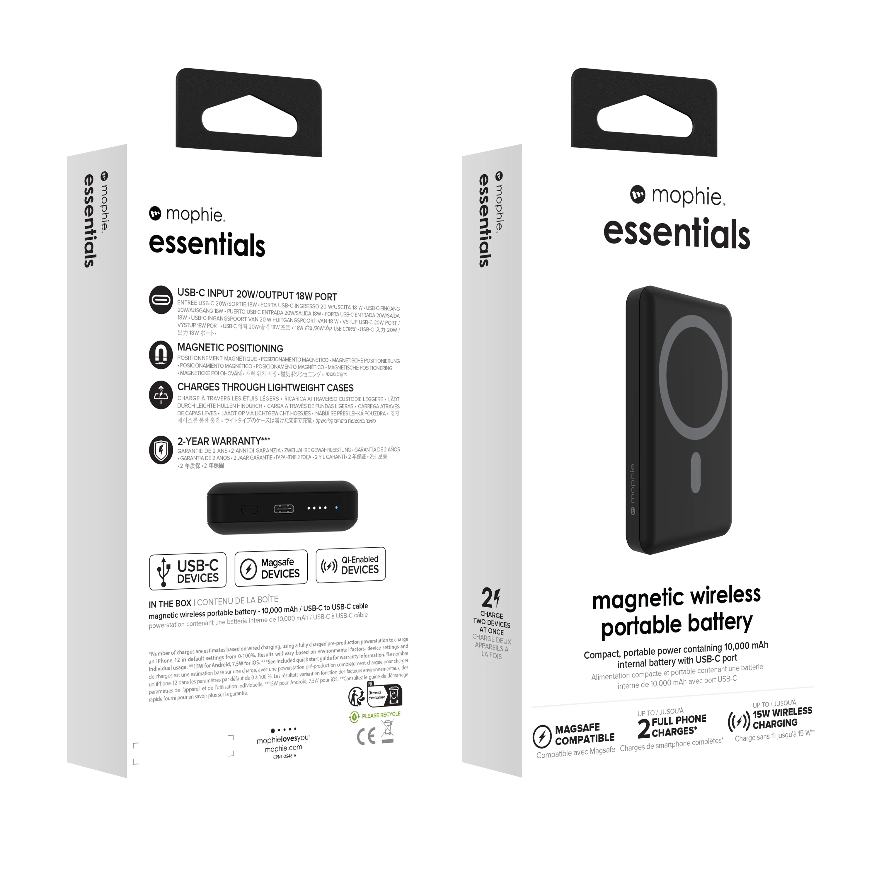 Zagg Mophie Essential 10,000mAh Wireless Magnetic Power Bank - Black | 401115582 - Image 4